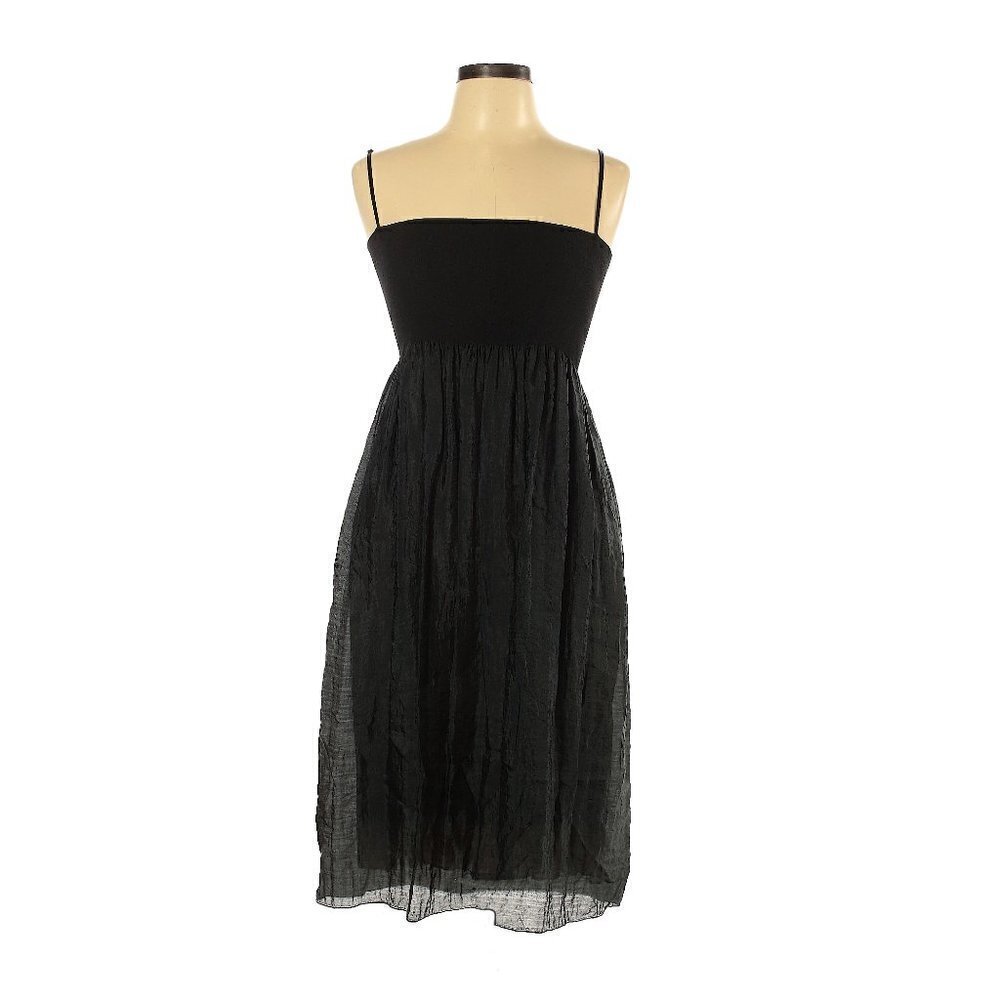 Max Studio Black A-Line Casual Midi Dress One Size